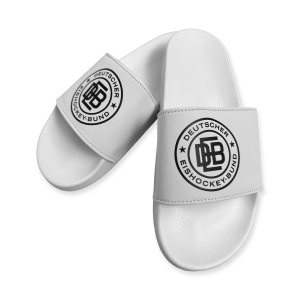 DEB - Badelatschen weiß - Logo 1-f